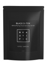 Скраб для лица и тела Black D-tox. Сухой угольно-кофейный для глубокого очищения.